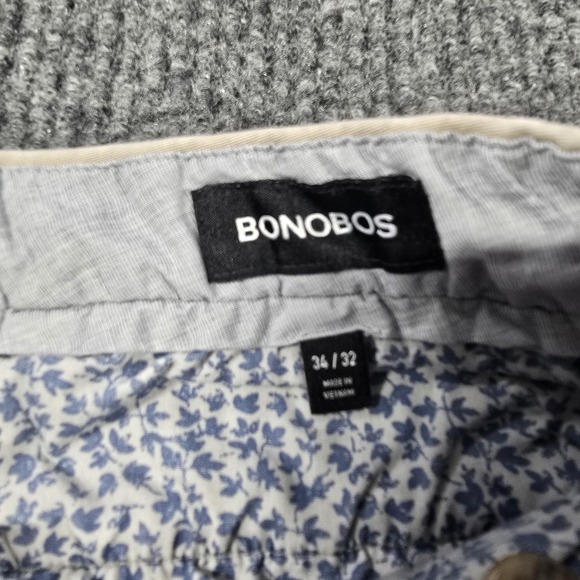 Bonobos Pants Mens 34x32 Slim Stretch Chinos Flat Front Casual Cotton Blend - Picture 3 of 16